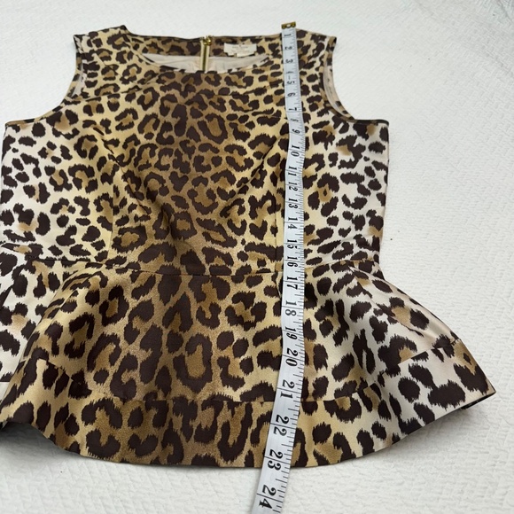 Kate Spade Randi Leopard Print Sleeveless Peplum Top Blouse Size 2 - Picture 9 of 10